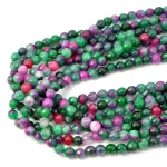 Jadeit zielono różowy kula fasetowana ok. 8mm 
