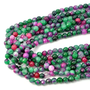Jadeit zielono różowy kula fasetowana ok. 8mm 