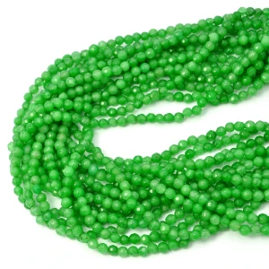 Jadeit zieleń fluo kula fasetowana ok. 4mm
