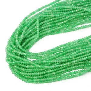 Jadeit jasny zielony cieniowany oponka fasetowana ok. 2,5x3,5mm