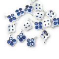 Koniczyna z niebieskimi cyrkoniami ok. 10x7mm [zawieszka, srebro 925]