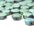 Hematyt niebiesko zielony matowa muszelka ok. 7x6mm