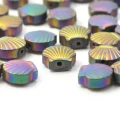 Hematyt wielokolorowy matowa muszelka ok. 8x9mm