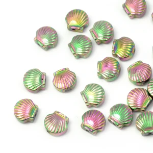 Hematyt różowo zielony muszelka ok. 7x6mm [przekładka]