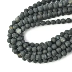 Agat pasiasty czarny kula matowa ok. 8mm