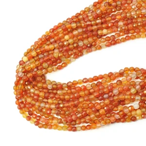 Agat karneol cieniowany kula fasetowana ok. 4mm