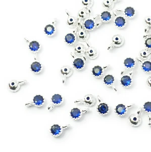 Okrąg z niebieską cyrkonią ok. 6x4mm [zawieszka, srebro 925]