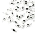 Okrąg z czarną cyrkonią ok. 8x4mm [łącznik, srebro 925]