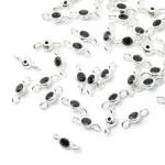 Okrąg z czarną cyrkonią ok. 8x3mm [łącznik, srebro 925]