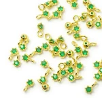 Okrąg z zieloną cyrkonią ok. 6x3mm [zawieszka, srebro pozłacane 925] 