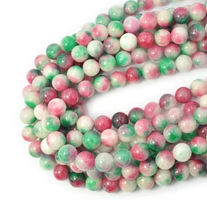 Jadeit różowo zielony kula gładka ok. 10mm 