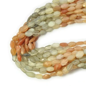MIX kamieni kamień słoneczny, księżycowy owal fasetowany ok. 8-13x4-8mm
