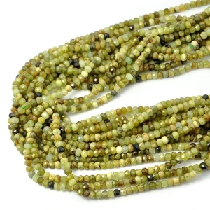 Granat zielony oponka fasetowana ok. 3,8x2,8mm