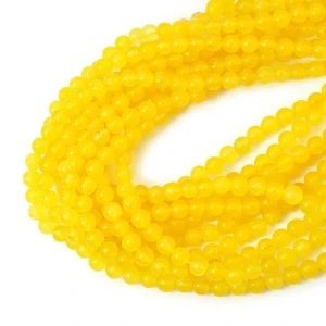 Jadeit żółty szklisty kula gładka ok. 6mm