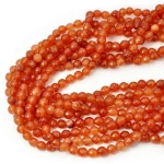 Jadeit rudy kula fasetowana ok. 6mm