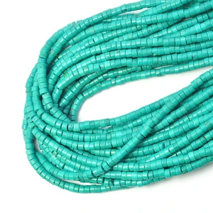 Howlit turkusowy ciemny talarek ok. 4,2x2-2,5-3mm