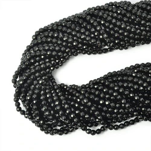 Black stone kula fasetowana ok. 4mm