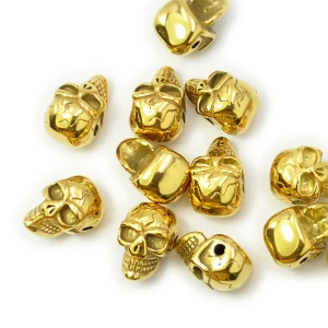 Czaszka ok. 14x10mm [przekładka, stal, kolor złoty PVD]
