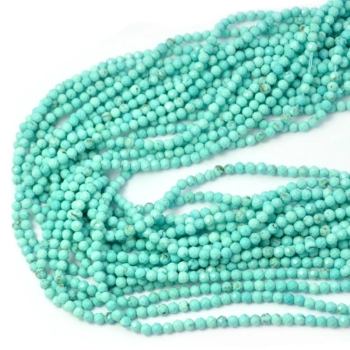 Magnezyt jasny turkus kula fasetowana ok. 3mm