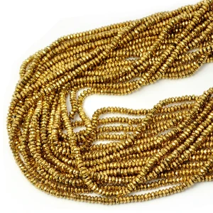 Hematyt miodowe złoto oponka fasetowana ok. 3x1,5mm [dysk]
