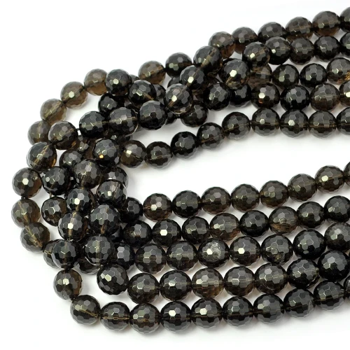Kwarc Dymny  kula fasetowana ok. 10mm