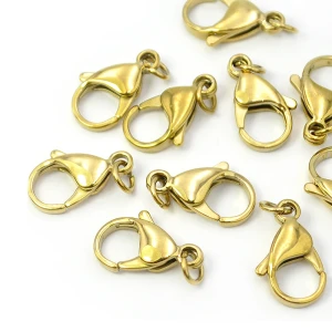 Zapięcie karabińczyk ok. 19x12mm [stal, kolor złoty PVD] 3szt.