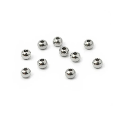 Kula srebrna ok. 3mm [przekładka, stal, 10szt]