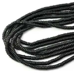 Obsydian czarny oponka gładka ok. 6,2x2mm