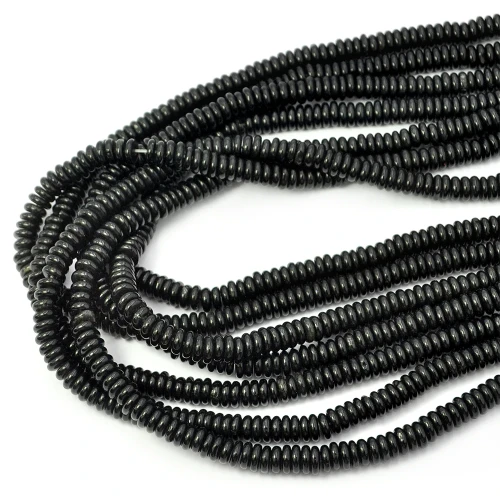 Obsydian czarny oponka gładka ok. 6,2x2mm