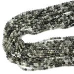Kwarc z turmalinem kula fasetowana ok. 3,5mm
