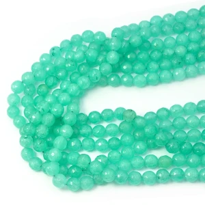 Jadeit turkusowy szklisty kula fasetowana ok. 8mm