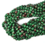 Jadeit zielono czerwony marmurek kula fasetowana ok. 8mm