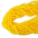 Jadeit żółty kwarcowy kula fasetowana ok. 8mm