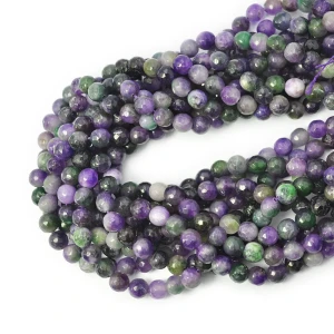 Jadeit zielono fioletowy ciemny kula fasetowana ok. 8mm