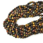 Mix sokole oko, tygrysie oko, bawole oko kula fasetowana ok. 6mm