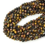 Mix sokole oko, tygrysie oko, bawole oko kula fasetowana ok. 8mm