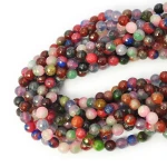 Jadeit wielokolorowy ciemny kula fasetowana ok. 8mm