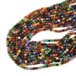 Agat wielokolorowy ciemny kula fasetowana ok. 4mm