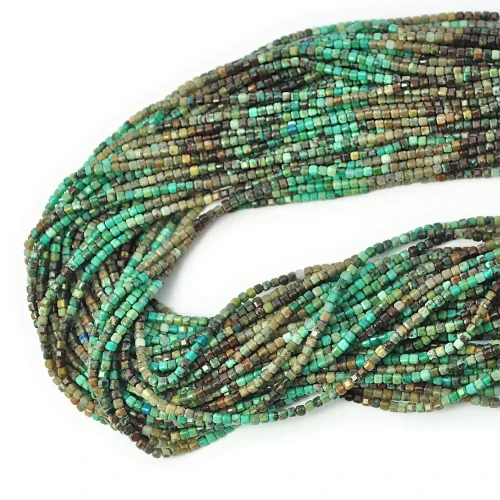 Chryzokola układana kostka fasetowana ok. 2,2x2,2mm