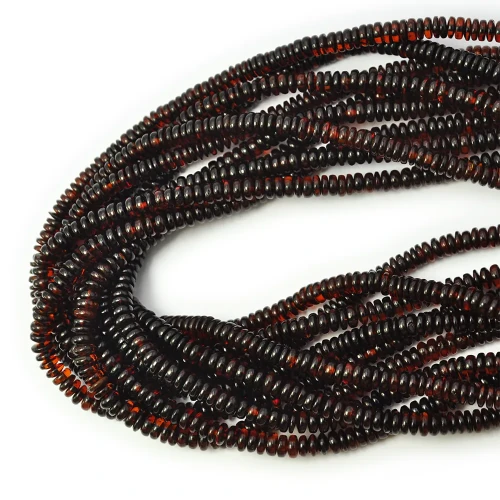Bursztyn ciemny dysk ok. 5x2mm