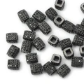 Prostopadłościan czarny z cyrkoniami ok. 7x6mm [przekładka, metal]