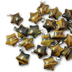 Tygrysie oko zawieszka gwiazdka ok. 20mm [metal]