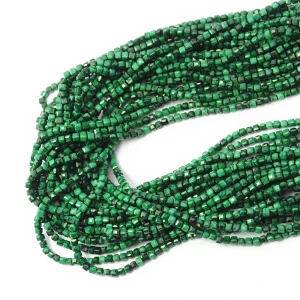 Malachit kostka fasetowana ok. 2,3x2,3mm
