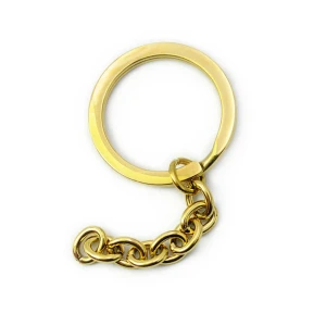 Zapięcie do breloka z łańcuszkiem ok. 8cm [ stal szlachetna, kolor złoty PVD]