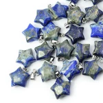 Lapis lazuli zawieszka gwiazdka ok. 18mm [metal]