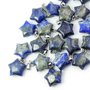 Lapis lazuli zawieszka gwiazdka ok. 18mm [metal]