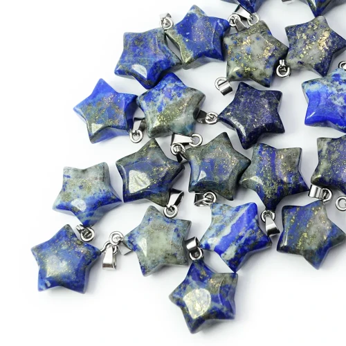 Lapis lazuli zawieszka gwiazdka ok. 18mm [metal]