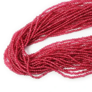 Jadeit malinowy kula fasetowana ok. 2mm