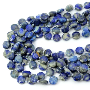 Lapis lazuli moneta fasetowana ok. 10,5mm