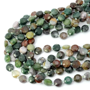 Agat indyjski moneta fasetowana ok. 10mm